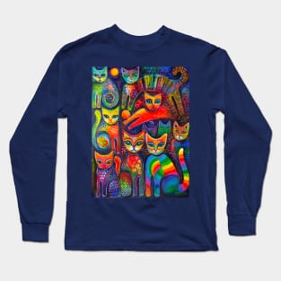 Rainbow cats acrylics Long Sleeve T-Shirt